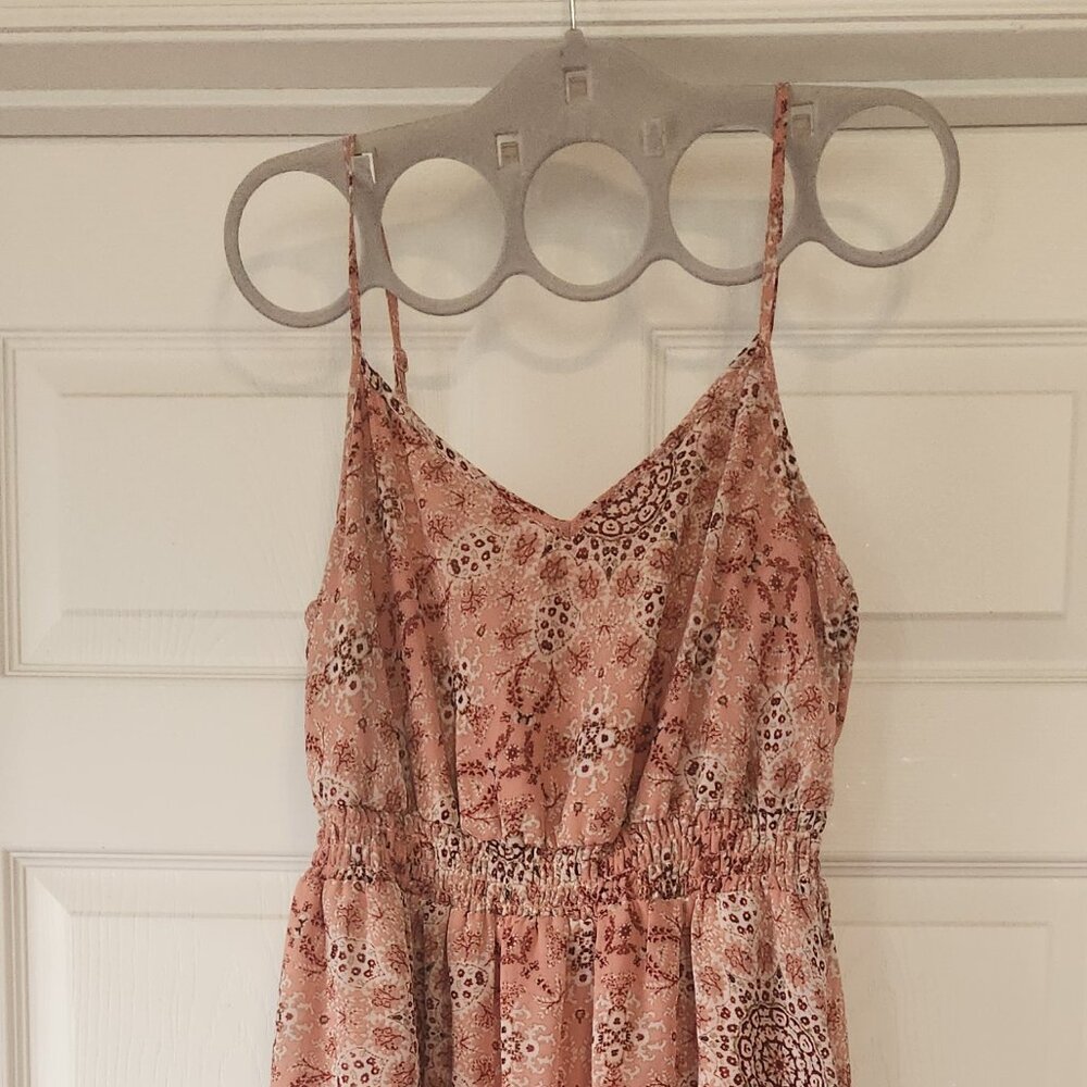 Brown Printed Summer Dress